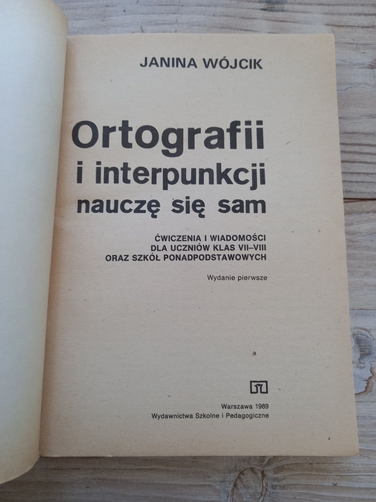 Książka Ortografii i interpunkcji nauczę się sam Wójcik