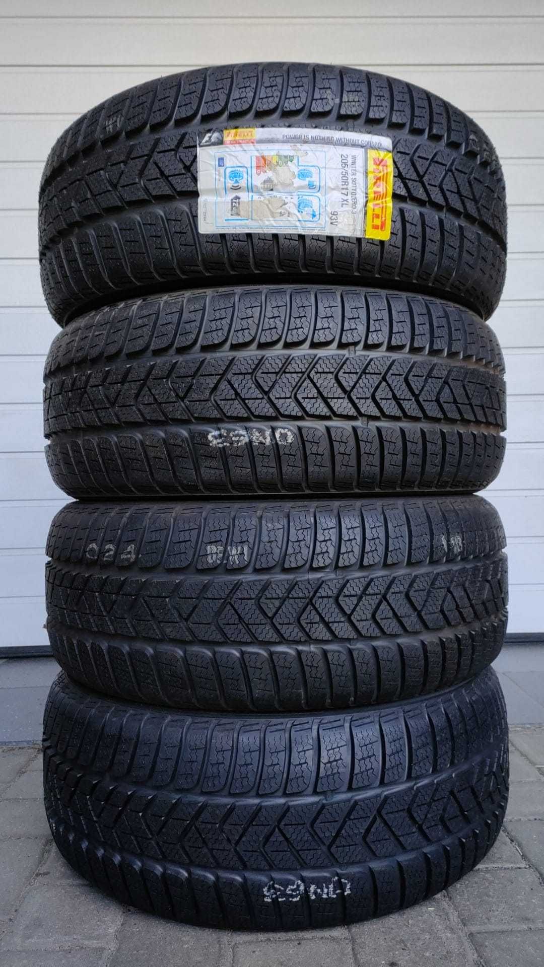 4 sztuki opony zimowe 205/50/17 Pirelli Sottozero 3 93V XL (OL176/O)