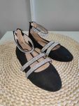 piękne czarne balerinki na kostkę River Island 28