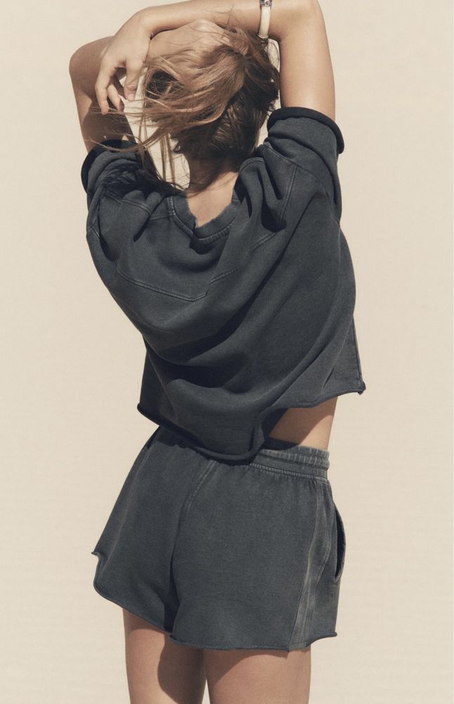Жіночий костюм Zara, оверсайз футболка Zara і шорти Zara жіночі розові