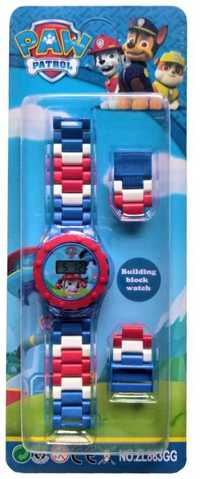 PSI PATROL Zegarek Elektroniczny Dla Dzieci Figurka Gra Świeci Klocki