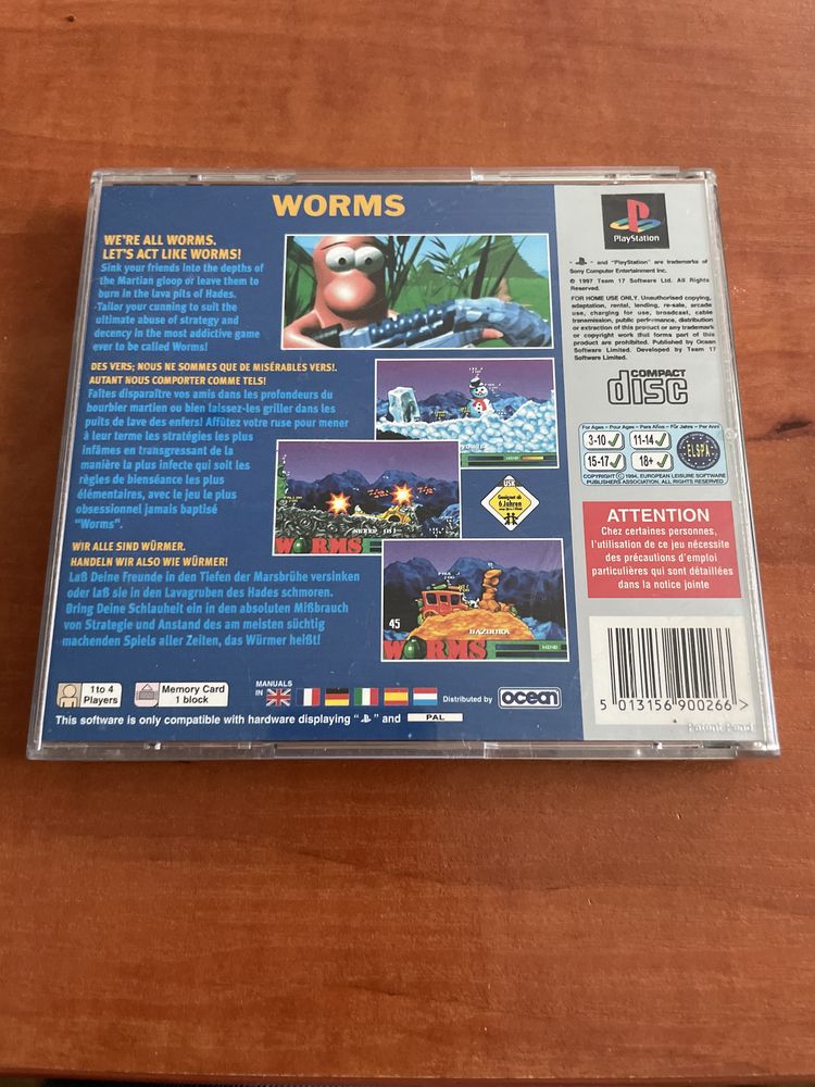 Worms psx ps1 platinum