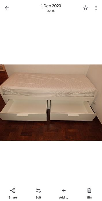 Day-bed frame with 2 drawers