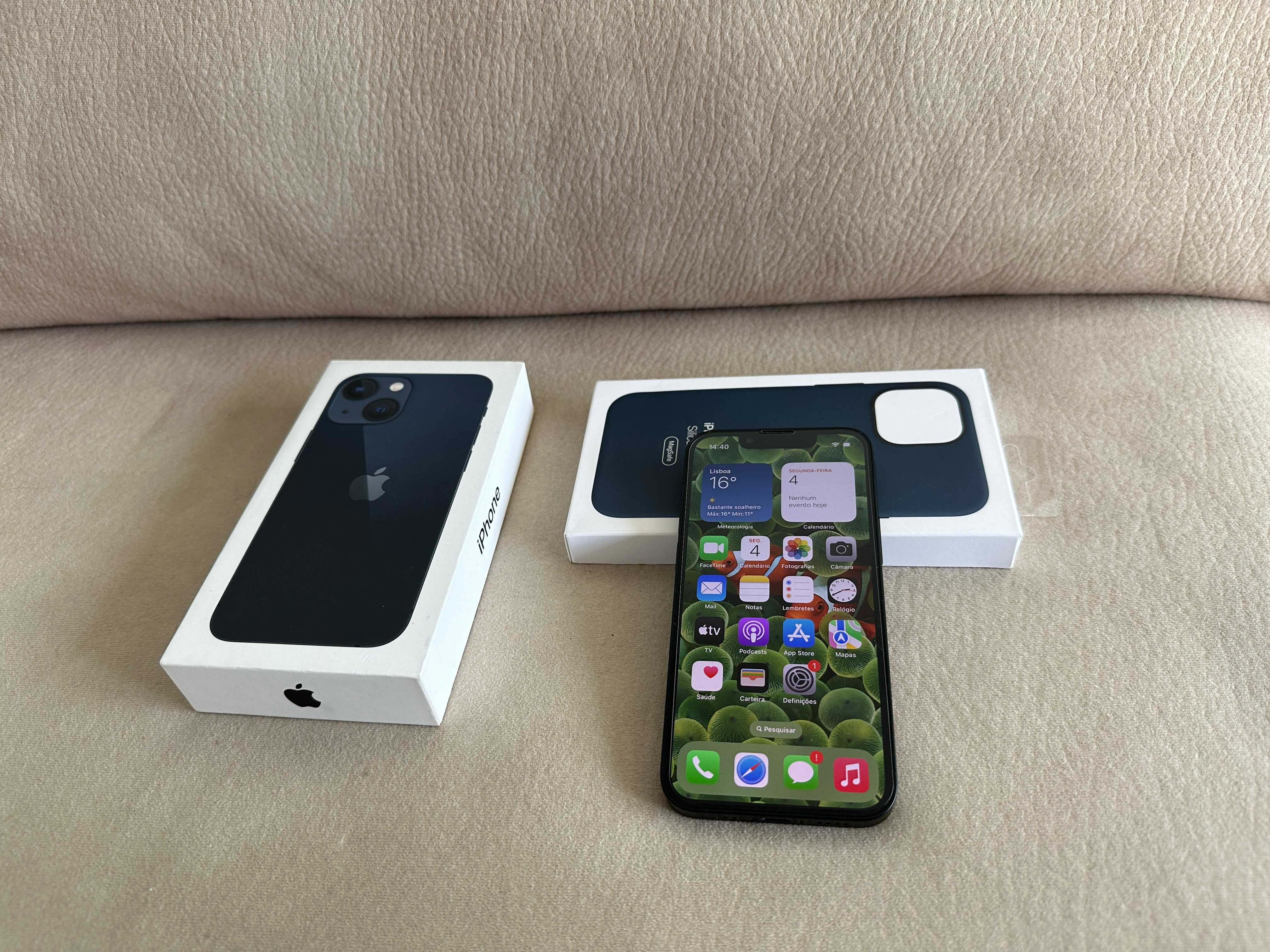 Vendo troco iPhone 13 Mini 128Gb Preto C/Capa Oficial Apple