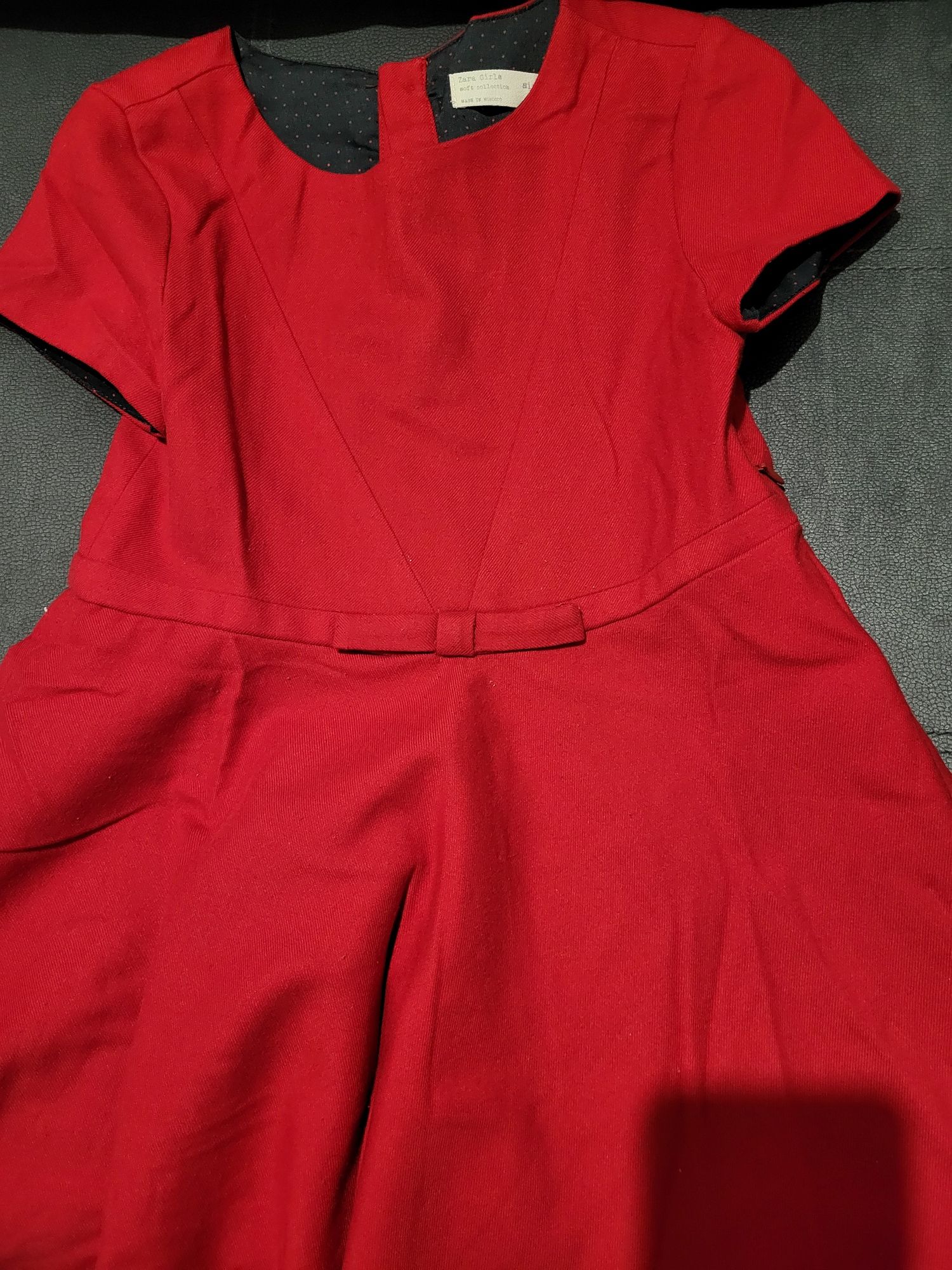 Vestido Vermelho Natalício "Zara"- Tamanho 7/8 anos