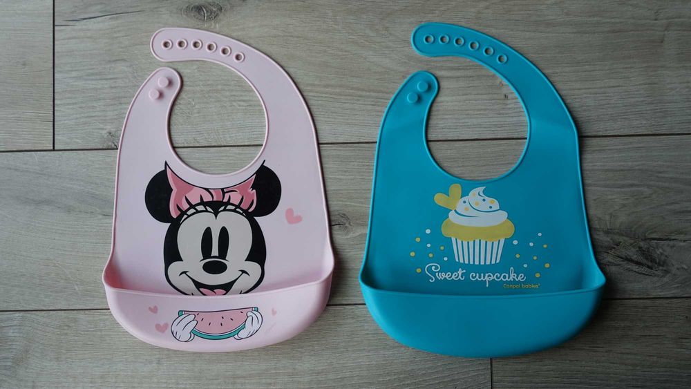 2x Śliniak silikonowy - Myszka Minnie i Muffinka