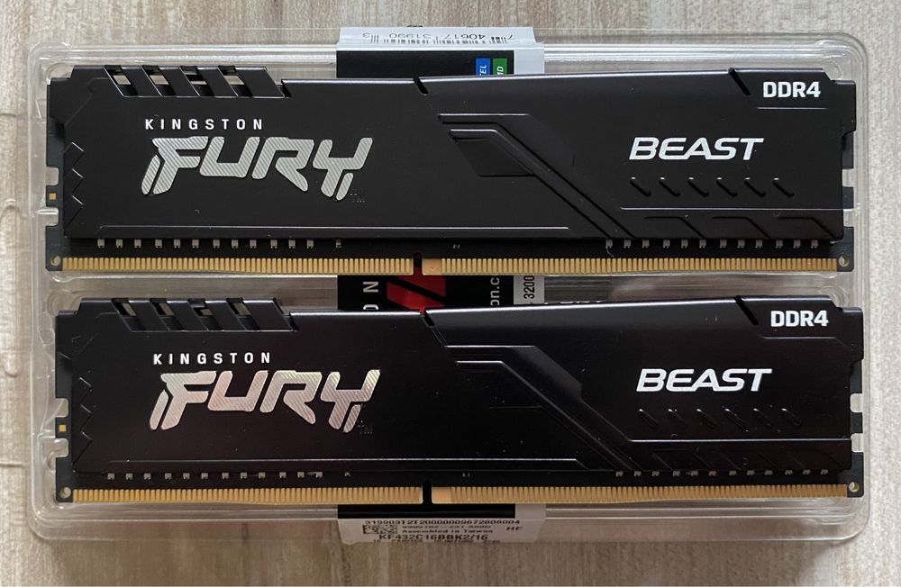 Оперативна пам'ять Kingston Fury Beast DDR4 3200 2*8=16gb - BOX -Обмін