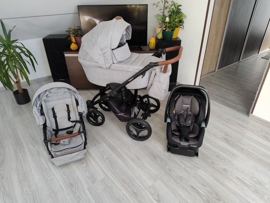 Wózek Bebetto Luca 3w1 gondola/spacerówka/ fotelik recaro isofix