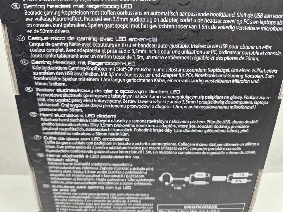 Słuchawki z mikrofonem Battletron świecące; Komis Jasło Igielna