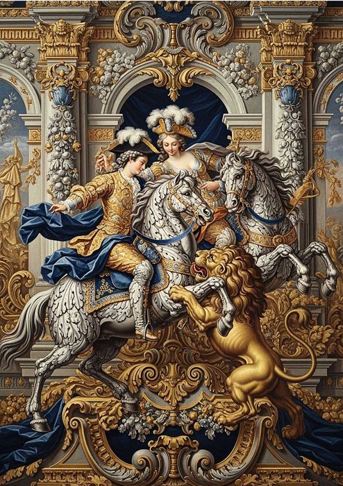 Obraz na płótnie - Ornamentyka i architektura - wielkość 59 cm x 84 cm