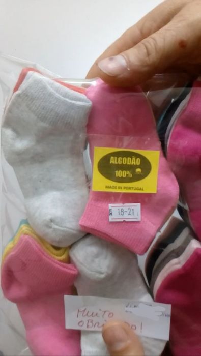 6, 12, 18, 24, 30 ou 36 pares de meias em algodão