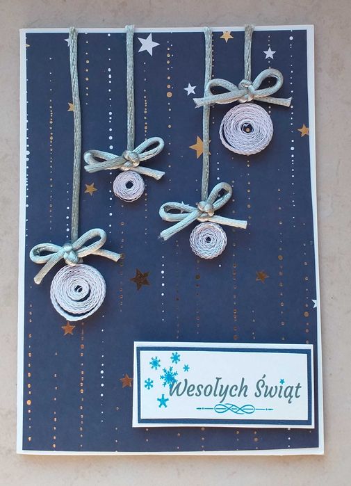 WYPRZEDAŻ Kartki na Boże Narodzenie RĘKODZIEŁO quilling