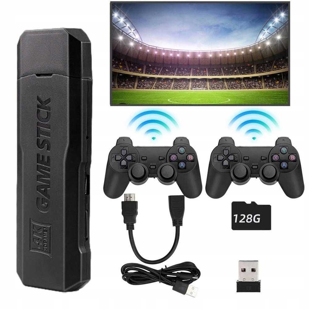 Konsola Retro X2 HDMI Game Stick 64GB 30 000 GIER-2 pady bezprzewodowe