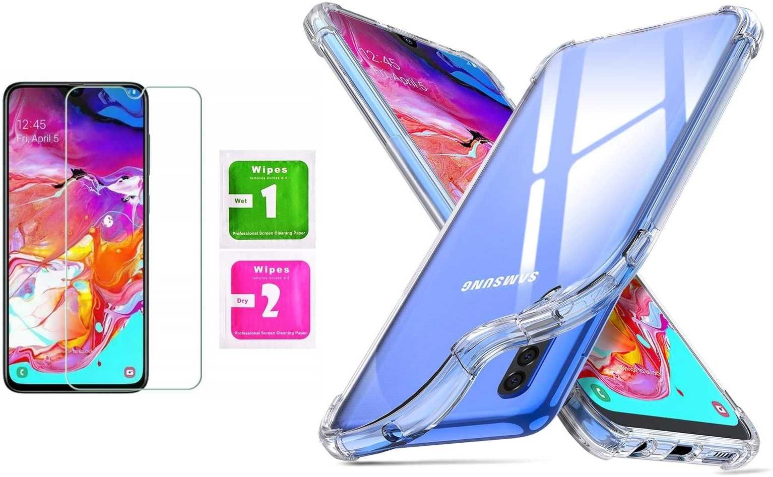 Etui Anti-Shock do Samsung Galaxy A70 + Szkło Hartowane