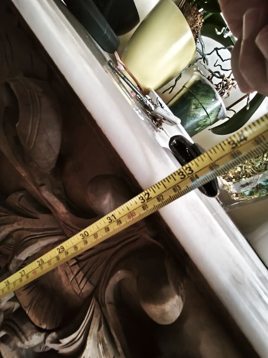 Móvel de entrada mais espelho, antigo em madeira