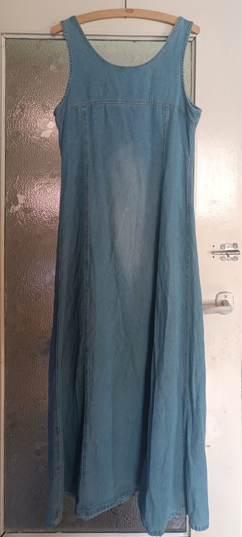 Sukienka długa jeansowa M do 90cm pod pachami