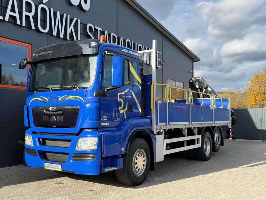 MAN TGM TGL TGS 26.360 skrzynia z żurawiem // HMF 1420 K2 dzwig kran crane  TGM TGL TGS 26.360 skrzynia z żurawiem // HMF 1420 K2 dzwig kran crane