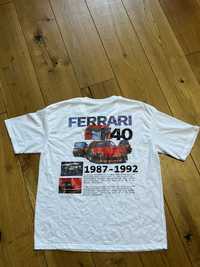 Koszulka biała bawełniana z nadrukiem Ferrari vintage graphic tee