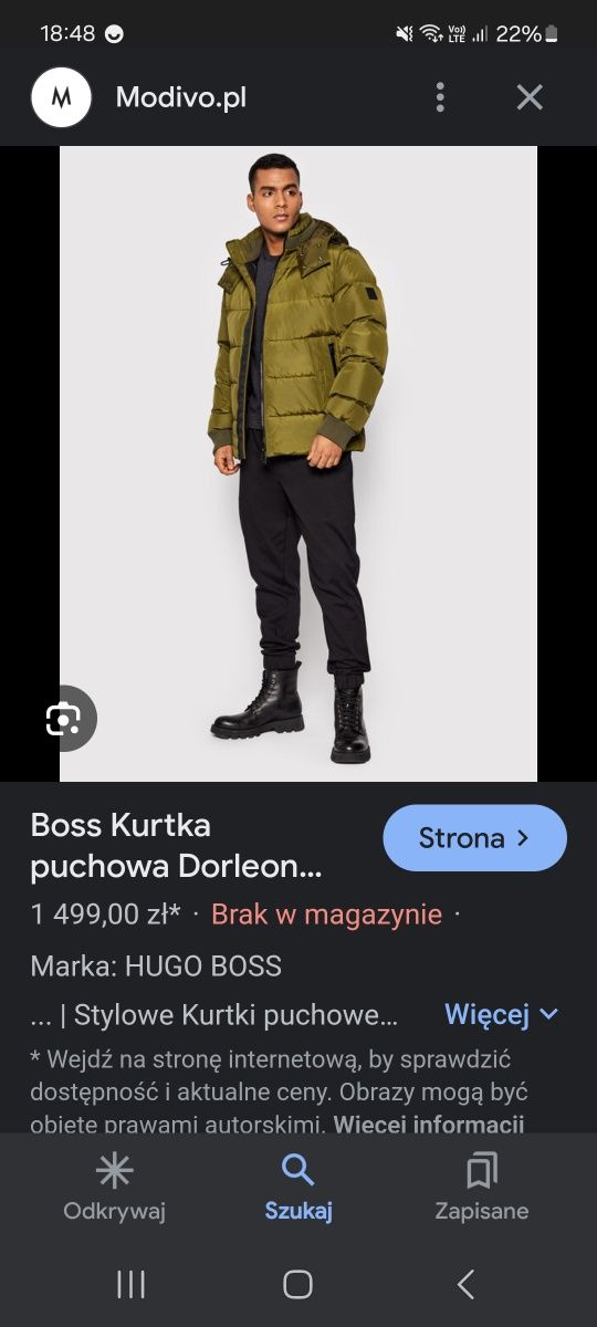 Boss nowa kurtka puchowa zimowa męska r. M