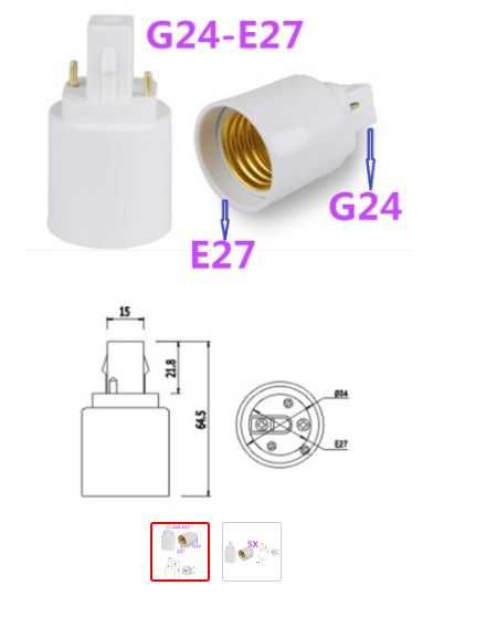 Adaptador Lâmpada G24 - E27 [OLX.E42]