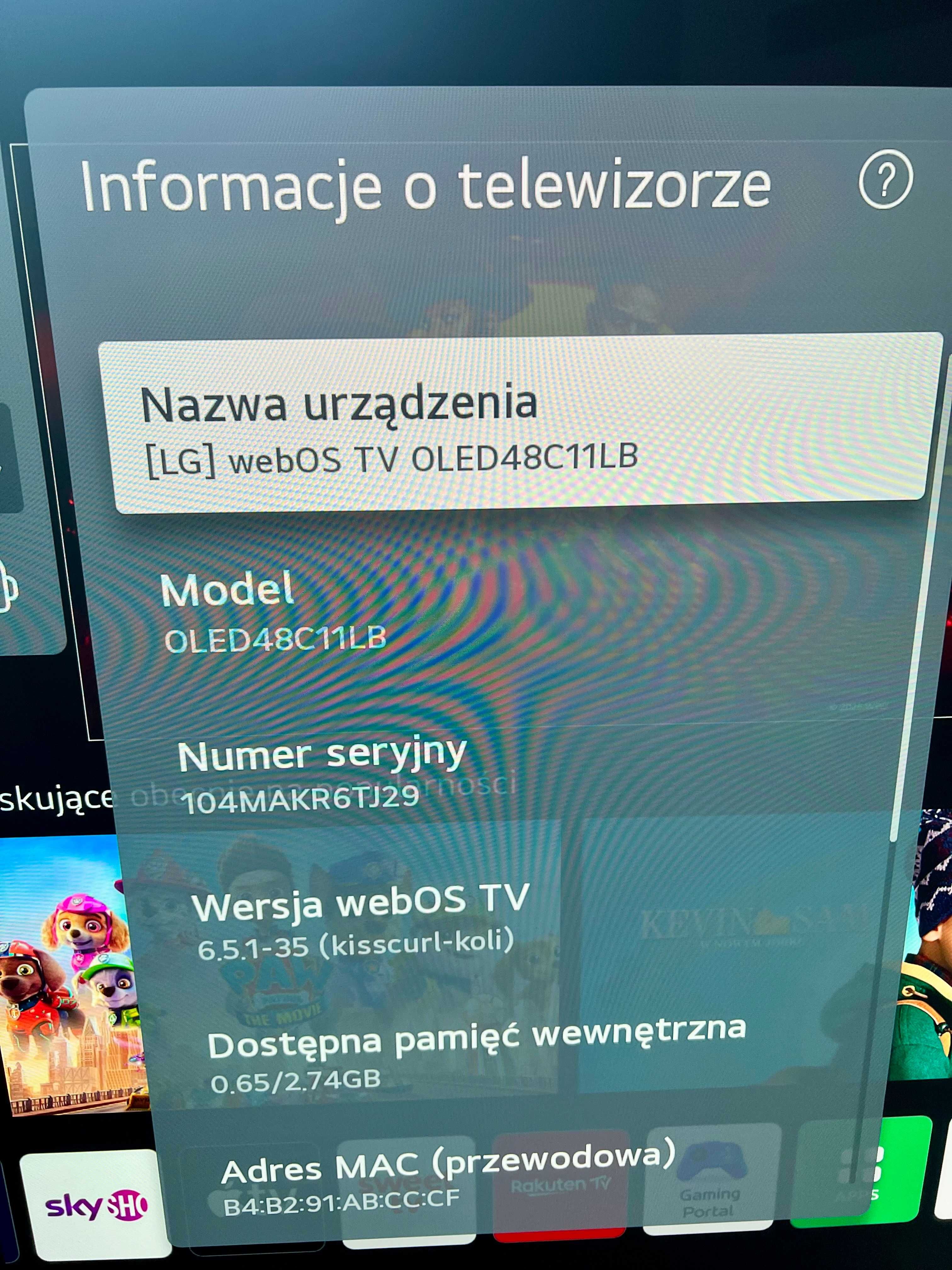 Telewizor OLED LG 48C11LB - super stan