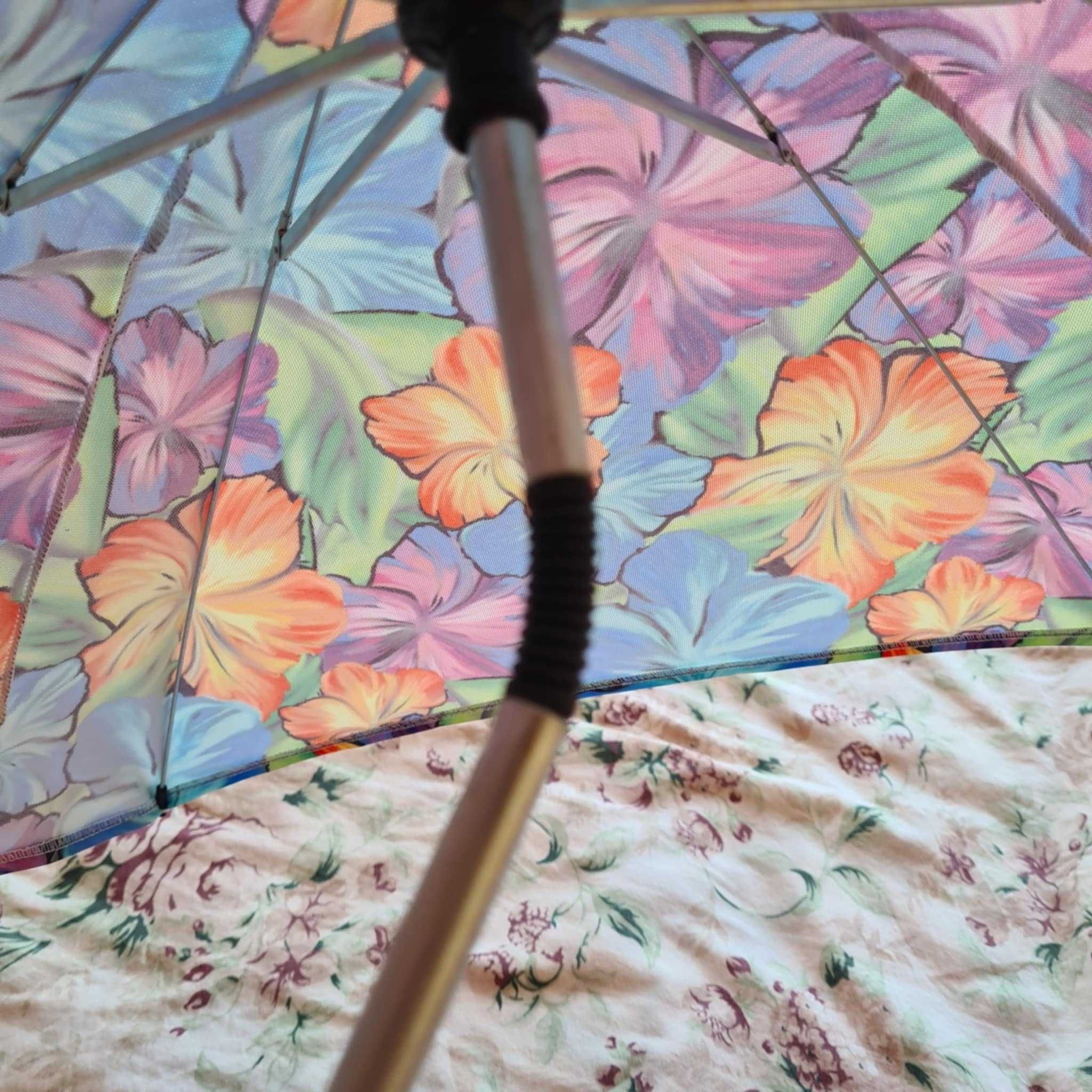 Parasol parasolka do wózka kolorowa w kwiaty piękny wzór niespotykany