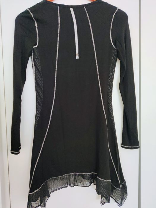 T-shirt, túnica, manga comprida, preta, La Mode est à Vous, 36