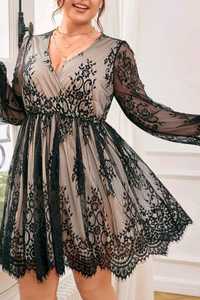 Przepiękna sukienka rozmiar XXL czarna  koronka