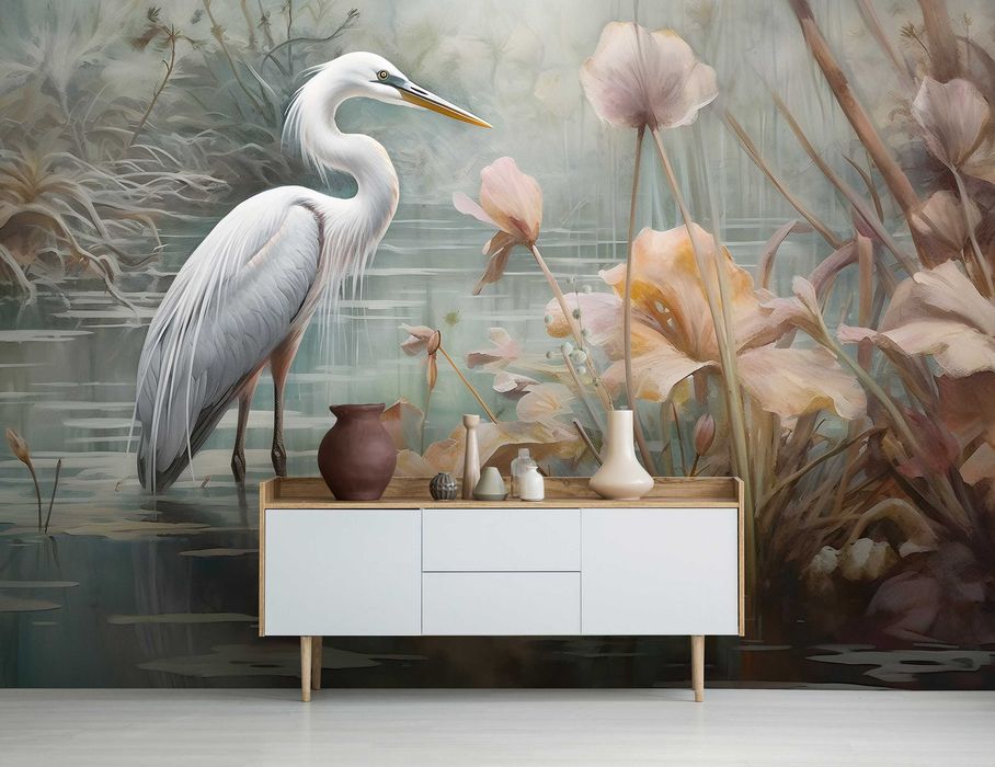 Fototapeta Bocian Ptaki Natura Do Pokoju 3D Na Twój Rozmiar + KLEJ