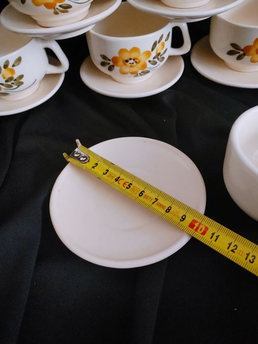 Komolet 6 sztuk filizanki malowane jak fajans Włocławek retro prl