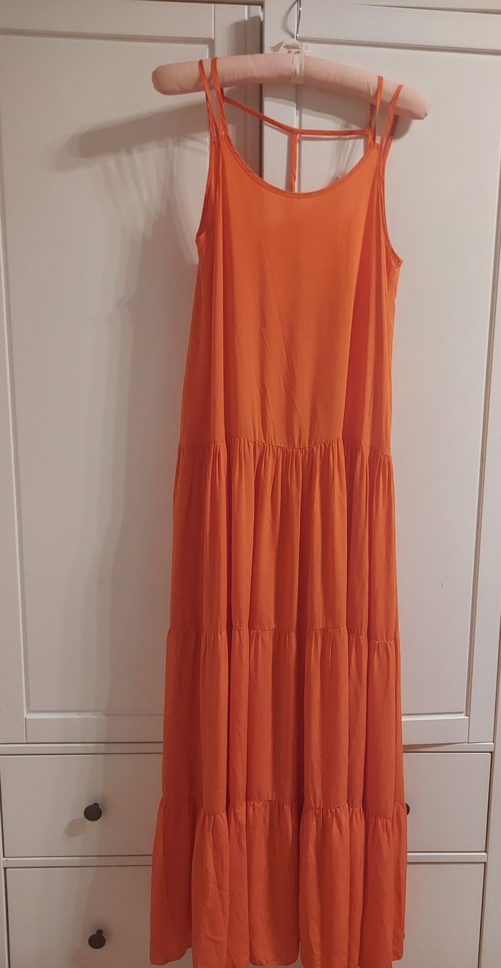 Sukienka długa pomarańczowa by o la la! 38