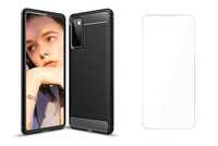 Etui Carbon Case + Szkło Hartowane do Samsung Galaxy S20 Fe