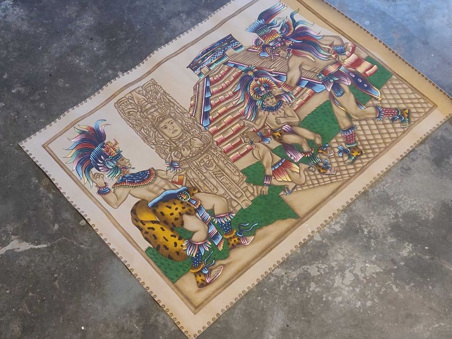 Quadro em pele pintador à mão