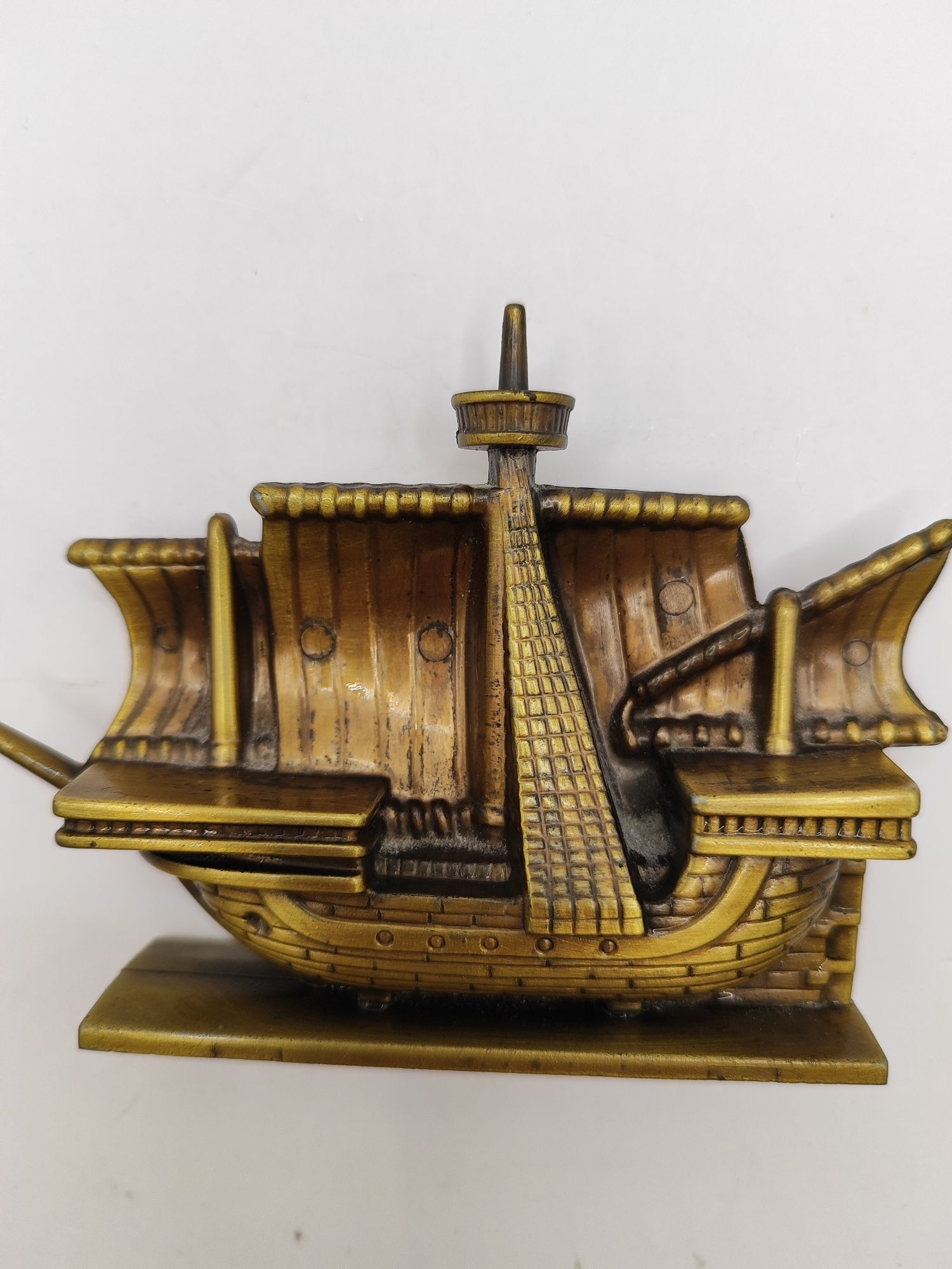 Mosiężny okręt/statek/żaglowiec model kolekcjonerski klasyka ozdoba