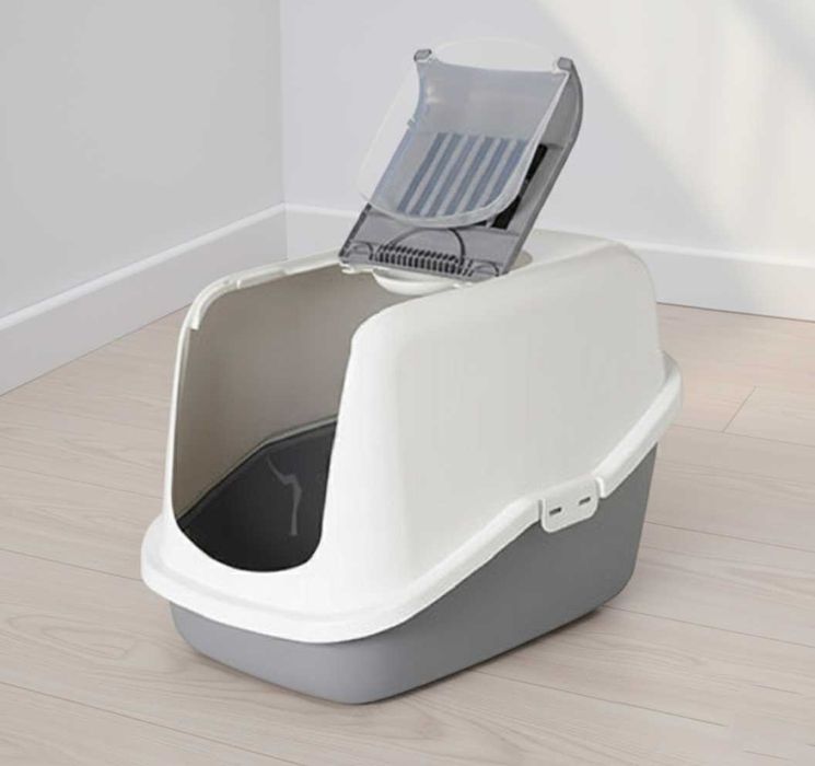 SOLIDNA Kuweta kryta Savic 56x39cm Szara z Filtrem