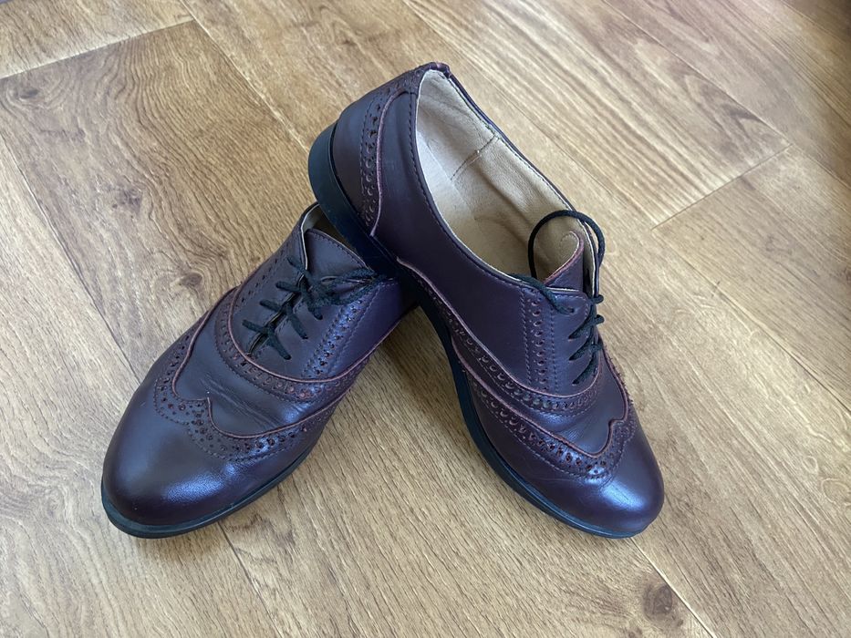 Кожаные туфли оксфорды р.37