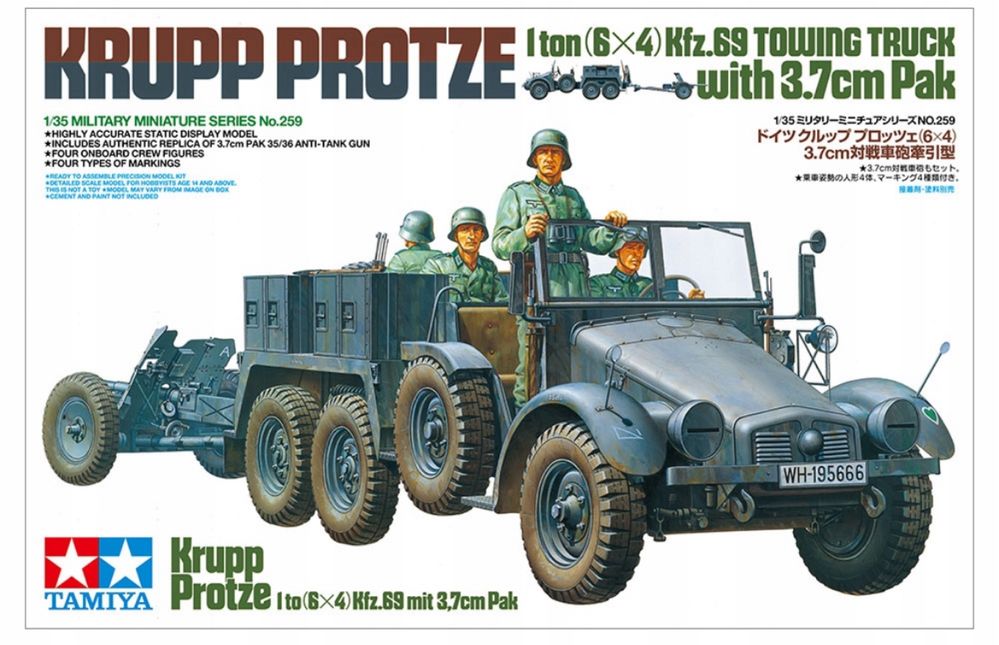 Model pojazd 1/35 Krupp Towing Truck w/37mm Pak Tamiya 35259