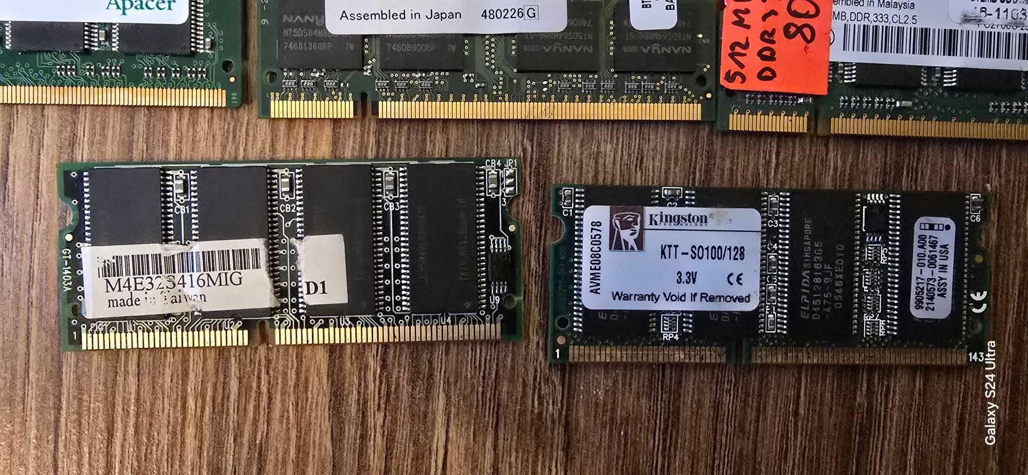 Zestaw 14 pamięci RAM ddr/ddr1