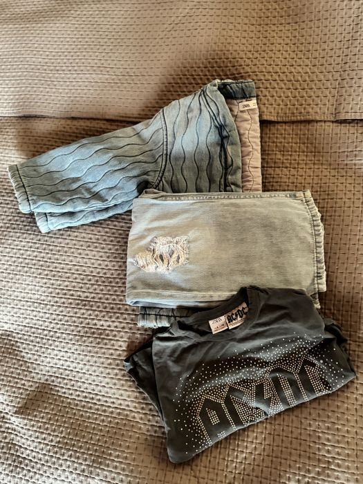 Комплект Zara 122 на дівчинку Куртка джинсова 122 zara