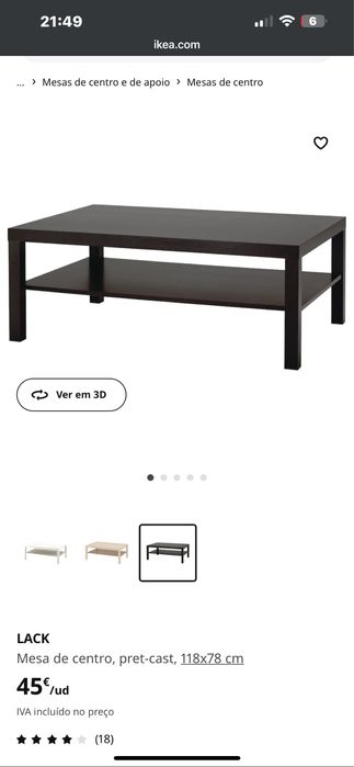 Mesa apoio ou de centro