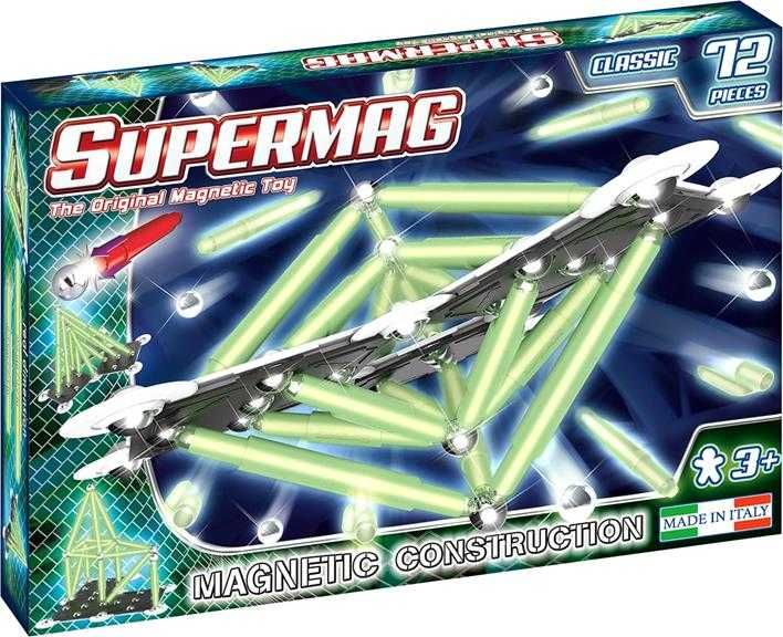 SUPERMAG Classic Klocki Magnetyczne GLOW 72 EL. B001