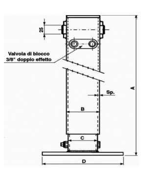 Hydrauliczna stopa podporowa, 500mm, 3848/5772 kg