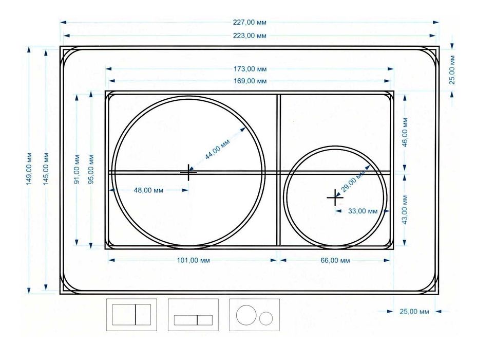 Кнопка слива инсталляции скрытого монтажа Geberit SigmaDelta TECE
