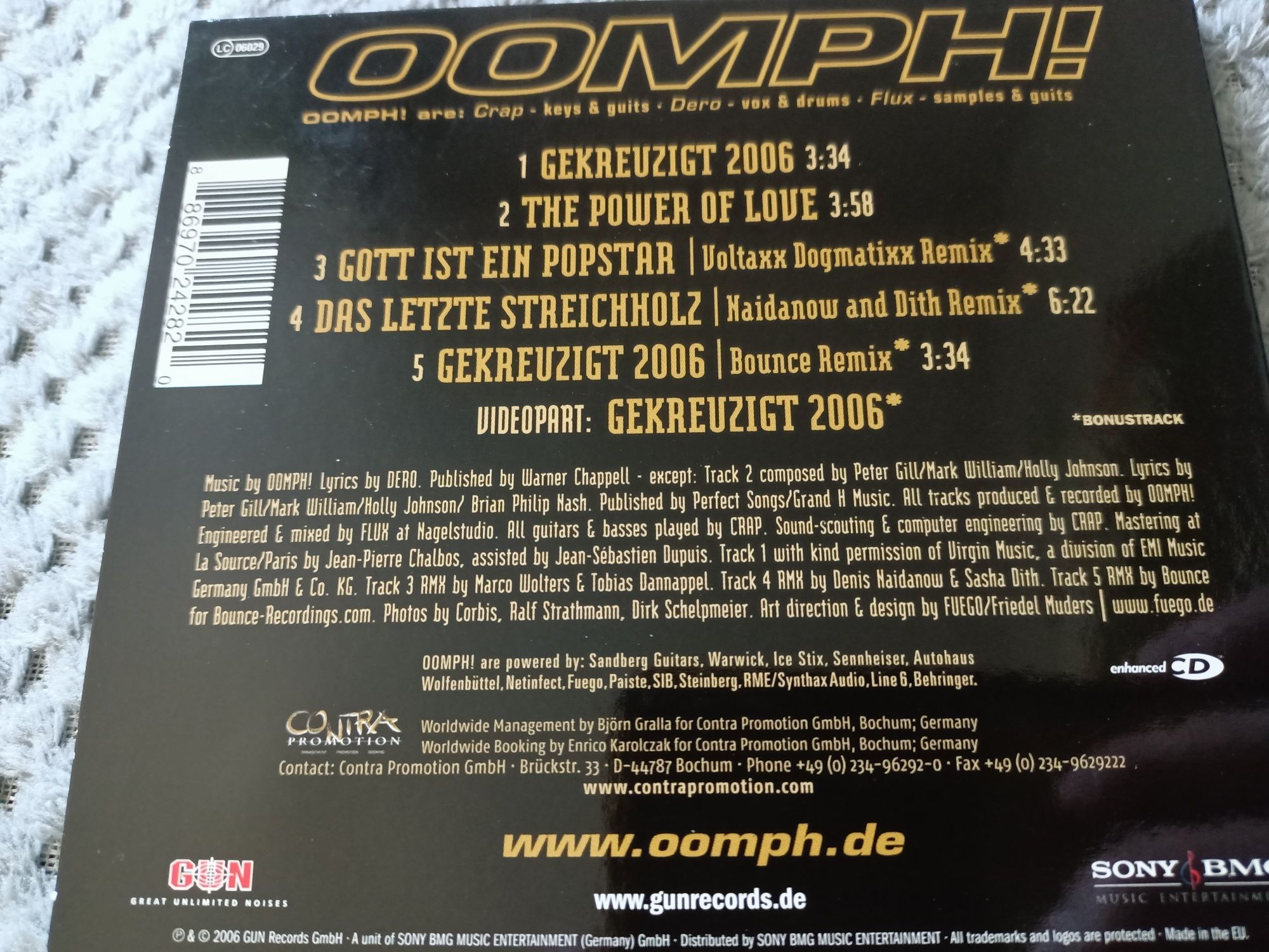 OOMPH! - Gekreuzigt 2006 + The Power Of Love (CD, EP, Enh, Dig)(vg+)