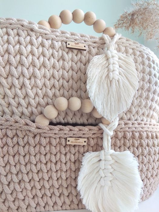 Kosz Boho makrama łóżeczko lalki baby Born Reina Minikane miniland beż