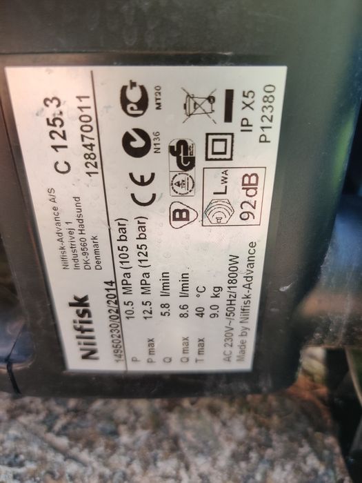 Мийка побутова високого тиску Nilfisk 125.3  Данія