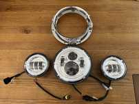 Lampa Led 7'' mocowanie plus Lithbary 4,5 Harley, Yamaha, Honda Suzuki