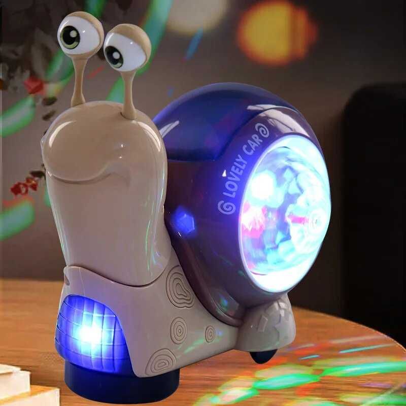 Інтерактивна іграшка музична улитка равлик проектор нічник що їздить