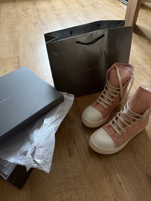 Rick owens pink fur różowe 39