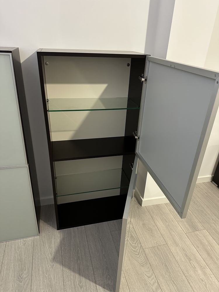 Moveis modulares sala estar Wengue. Aparadores, modulos parede e mesa